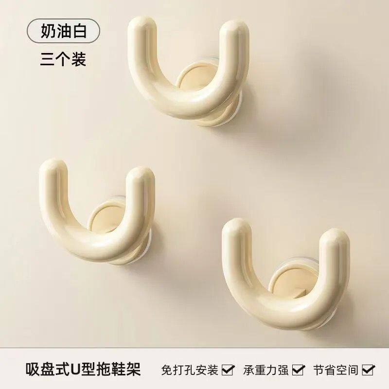 家用浴室拖鞋架吸盘式免打孔壁挂式卫生间专用沥水挂架挂钩置物