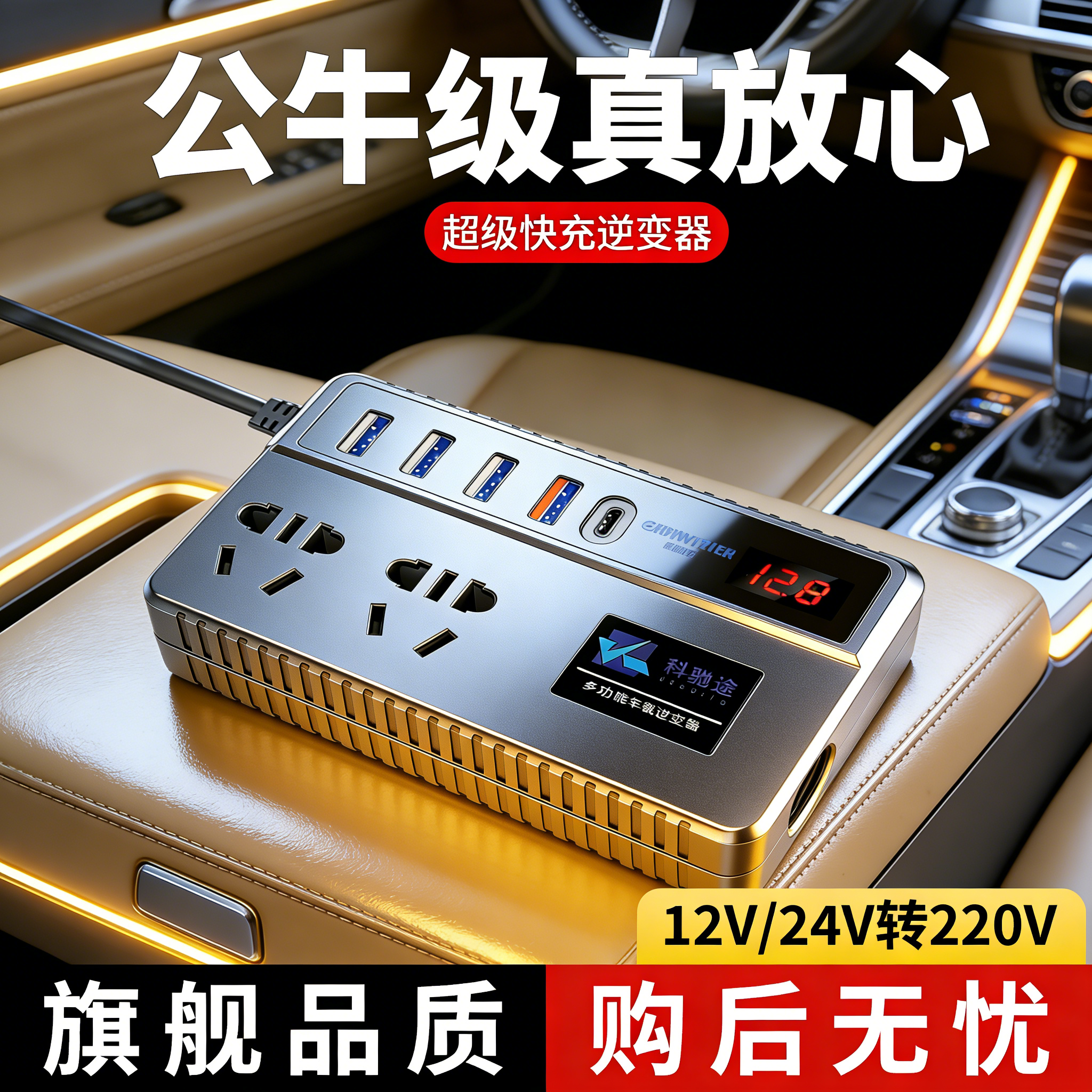 车载逆变器12v24v通用转220v汽车充电器电源插座轿车货车逆变充电
