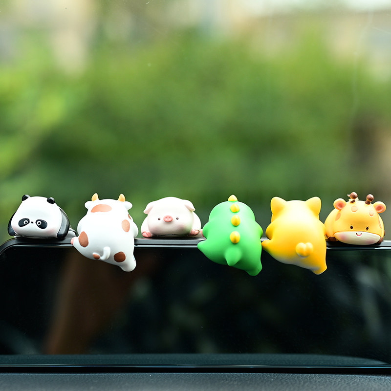 车载摆件中控屏幕趴趴公仔后视镜显示器装饰汽车内饰可爱治愈柴犬