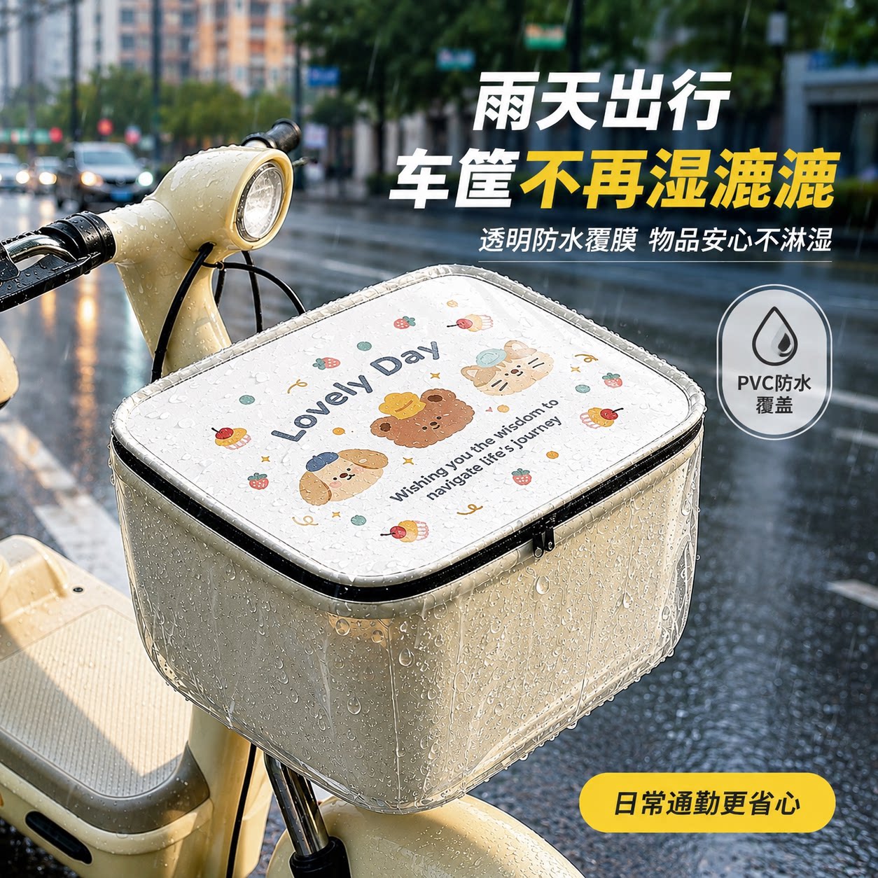 电动车车筐防雨罩[全网热销2W+]图片