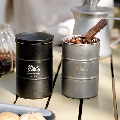 Bincoo咖啡粉密封罐304不锈钢