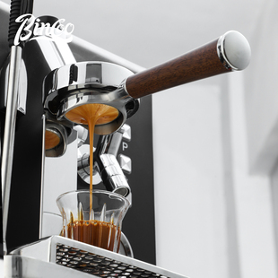 Bincoo咖啡机无底手柄51/58mm通用意式双耳三耳不锈钢胡桃木把手