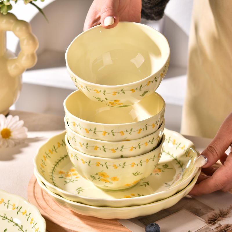 春意萌法式餐具高颜值家用饭碗