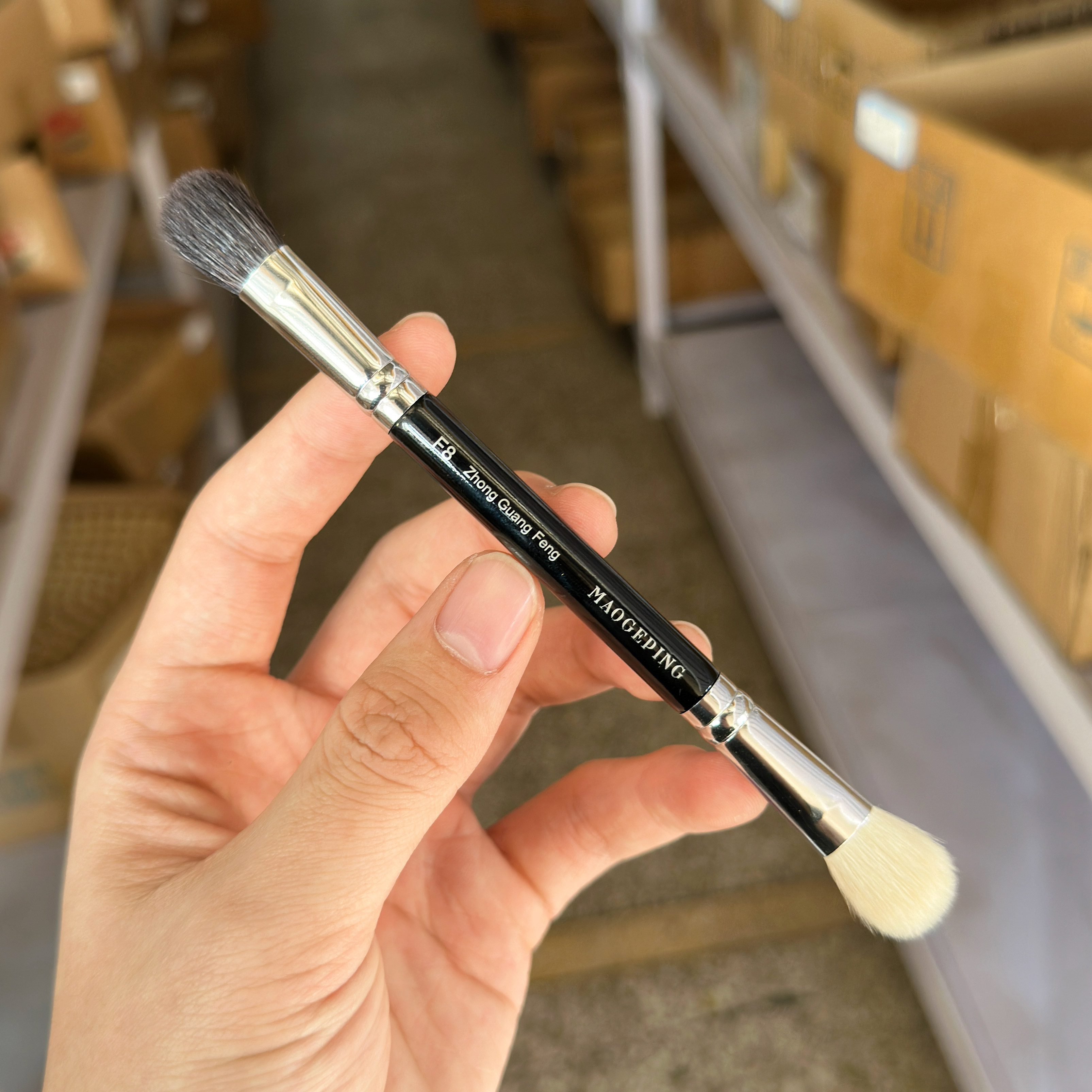 毛老师同款F8羊毛双头鼻影刷侧影刷局部提亮鼻头高光刷铺色眼影刷