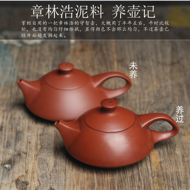 老手艺 朱泥壶潮州特产送礼传x统手拉手工壶茶具茶壶章林浩 守智