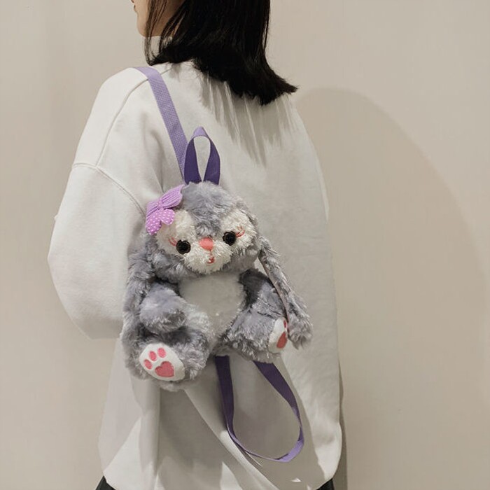 星黛露玩偶包兔子毛绒斜跨制服包雪莉公仔儿童成人潮流卡通双肩包