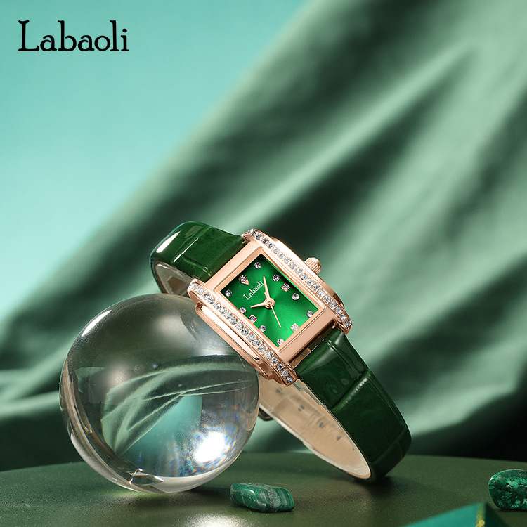 拉宝丽直播女士手表小众方形女表潮流石英表轻奢皮带表时尚潮流