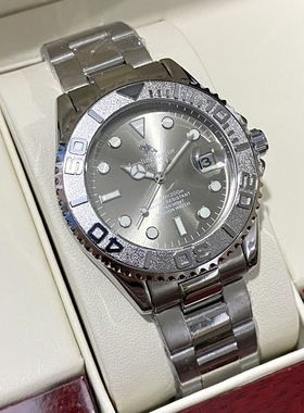 洛林公爵深空灰色百搭气质精致机械表男士全自动手表时尚夜光