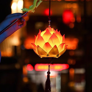 新年手持莲花荷花灯手提花灯装饰品2026马年灯笼挂饰古风汉服儿童