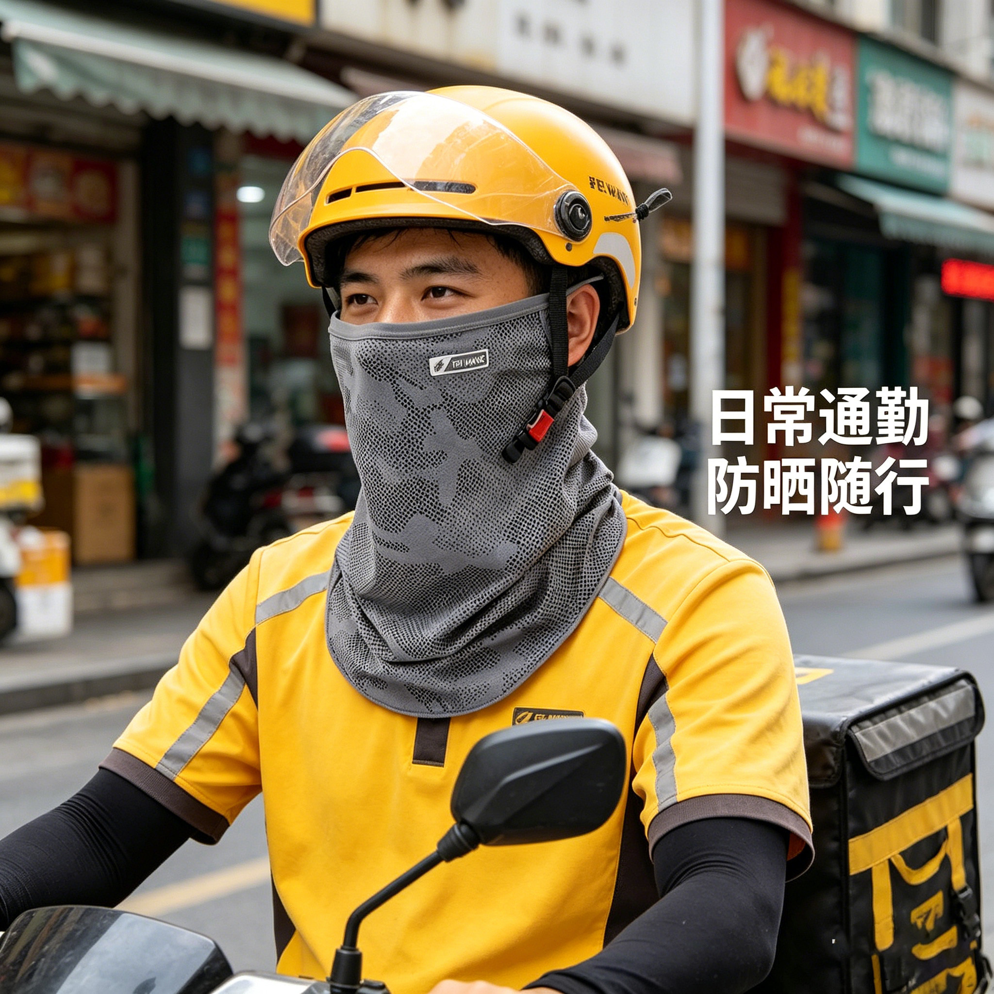 防晒面罩男士款夏季天骑行冰丝面巾挂耳户外登山钓鱼脖套护颈围脖