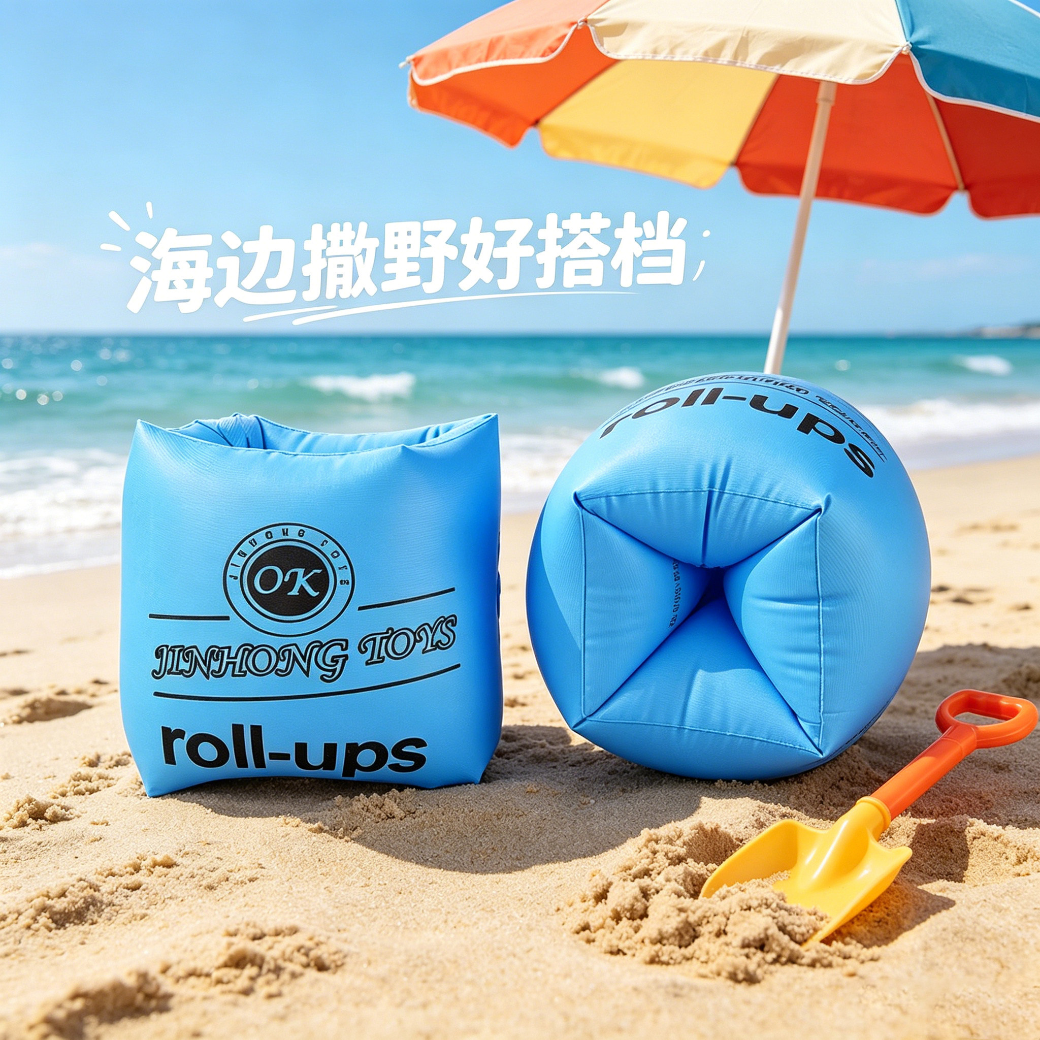 游泳手臂圈水袖成人儿童袖漂小孩游泳装备宝宝专用浮力充气胳膊套