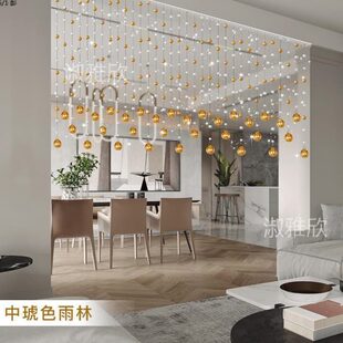 饰免打孔挂帘水晶珠帘隔断卧室门帘帘珠子新款 客厅家用轻奢玄关装