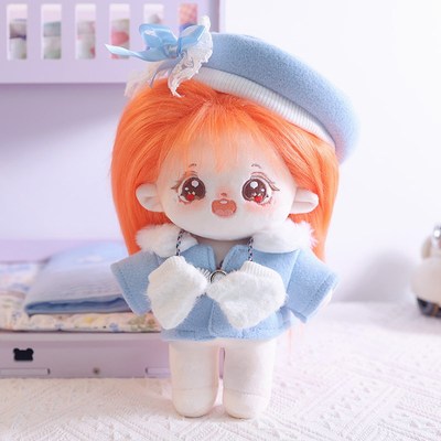 正版20cm棉花娃娃女高s颜值长发玩偶女孩玩具迷你骨架公仔生日礼