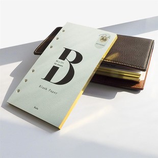 手帐基础功能空白页 定活页便签金边本 打孔活页替芯 tn内a6a7m5