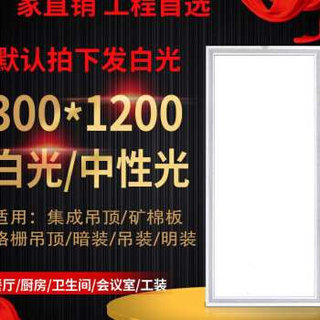 新款集成吊顶灯铝扣板600o600格栅灯盘3001200工程石膏平板面板款