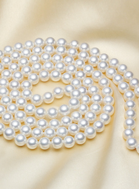 经典百搭珍珠项链毛衣链女秋冬长款双层贝珠项链搭配旗袍饰品送礼