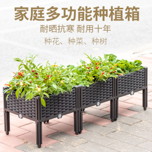 种植箱家庭阳台蔬菜n专用菜盆种菜神器楼顶长方形塑料花盆特大花