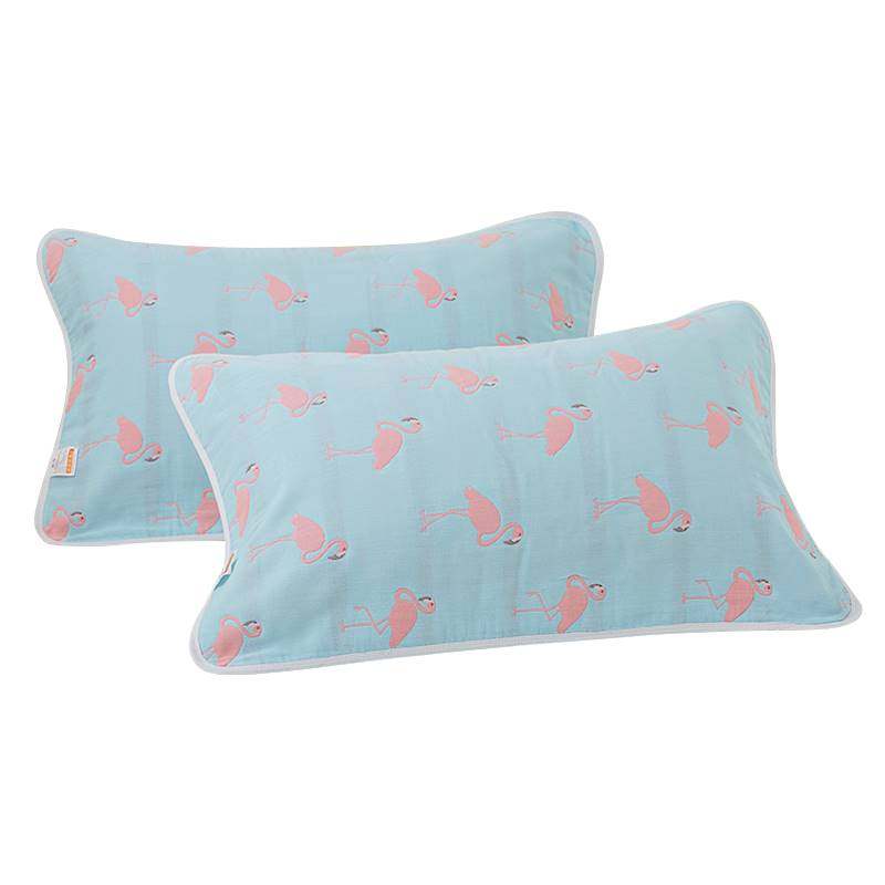 婴儿童全棉枕巾一对装吸v汗透气纯棉I六层纱布男生枕头巾毛巾