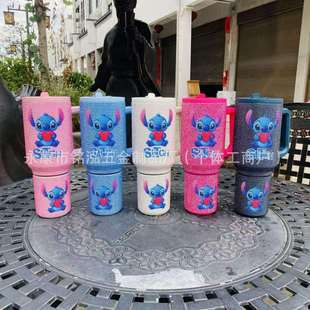 跨境创意贴钻双节40oz冰霸杯304不锈钢保温杯户外车载带手柄杯