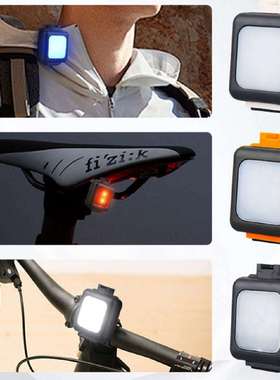 铝合金自行车灯前灯尾灯强光骑行手电夜骑公路山地车骑行衣夹灯
