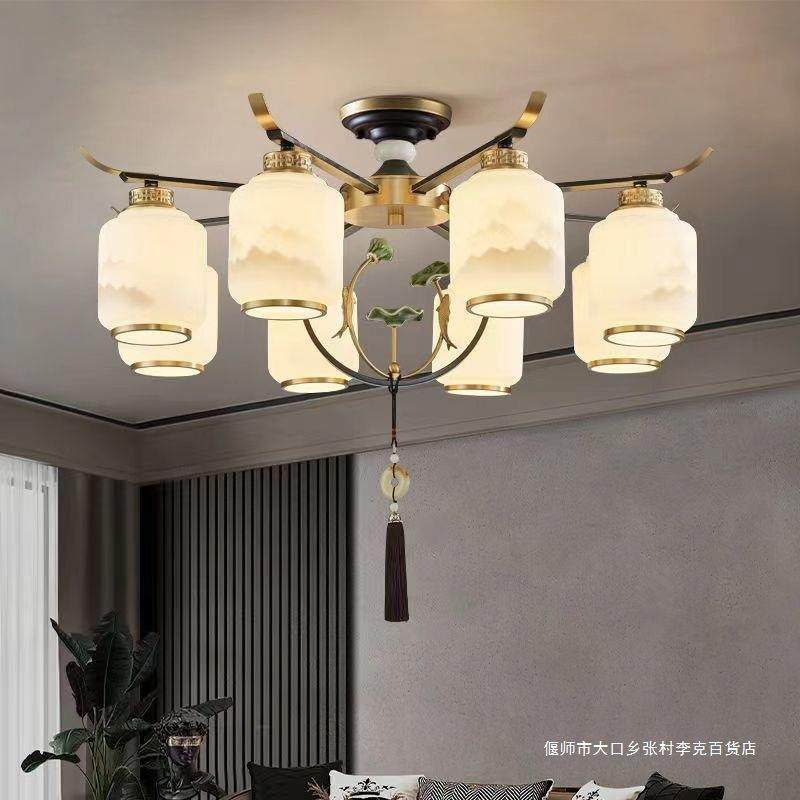 新中式吊灯客厅灯中国风大气古典复式楼别墅大厅卧室餐厅高档灯具