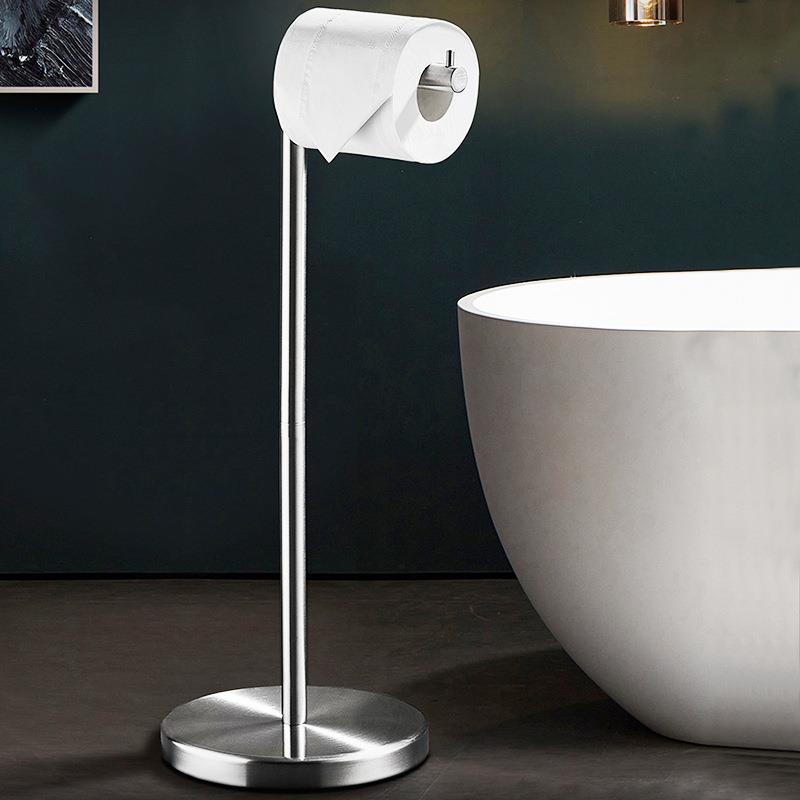 落地纸巾架卷纸架不锈钢厕所卫生间置物挂架立式毛巾手纸架免打孔