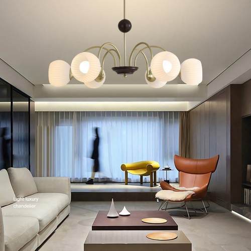 新款玻璃中古客厅灯主灯卧室灯吸顶吊灯主卧日式法式餐厅灯具