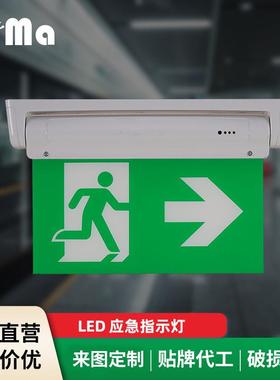 LED应急指示灯旋转吊装EXIT方向指示牌紧急疏散标识灯