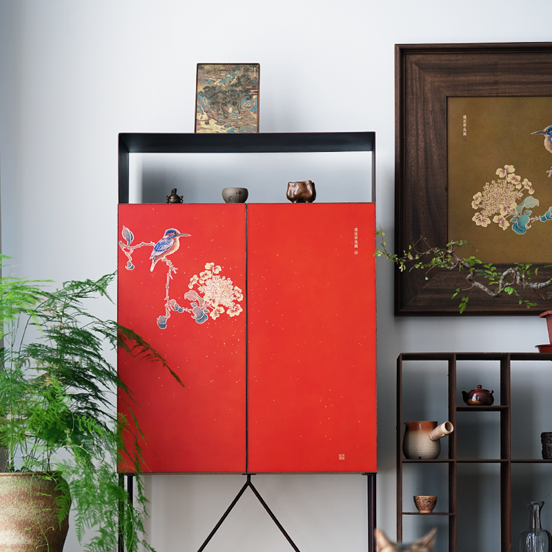 古歌元作储物角柜复古琼花翠鸟茶立柜金属镶铜轻奢家用小型收纳柜,住宅家具,角柜,淘宝优惠券,粉丝福利购,淘宝优惠卷