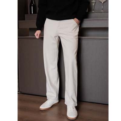 冬季男士轻奢老钱风垂感休闲长裤