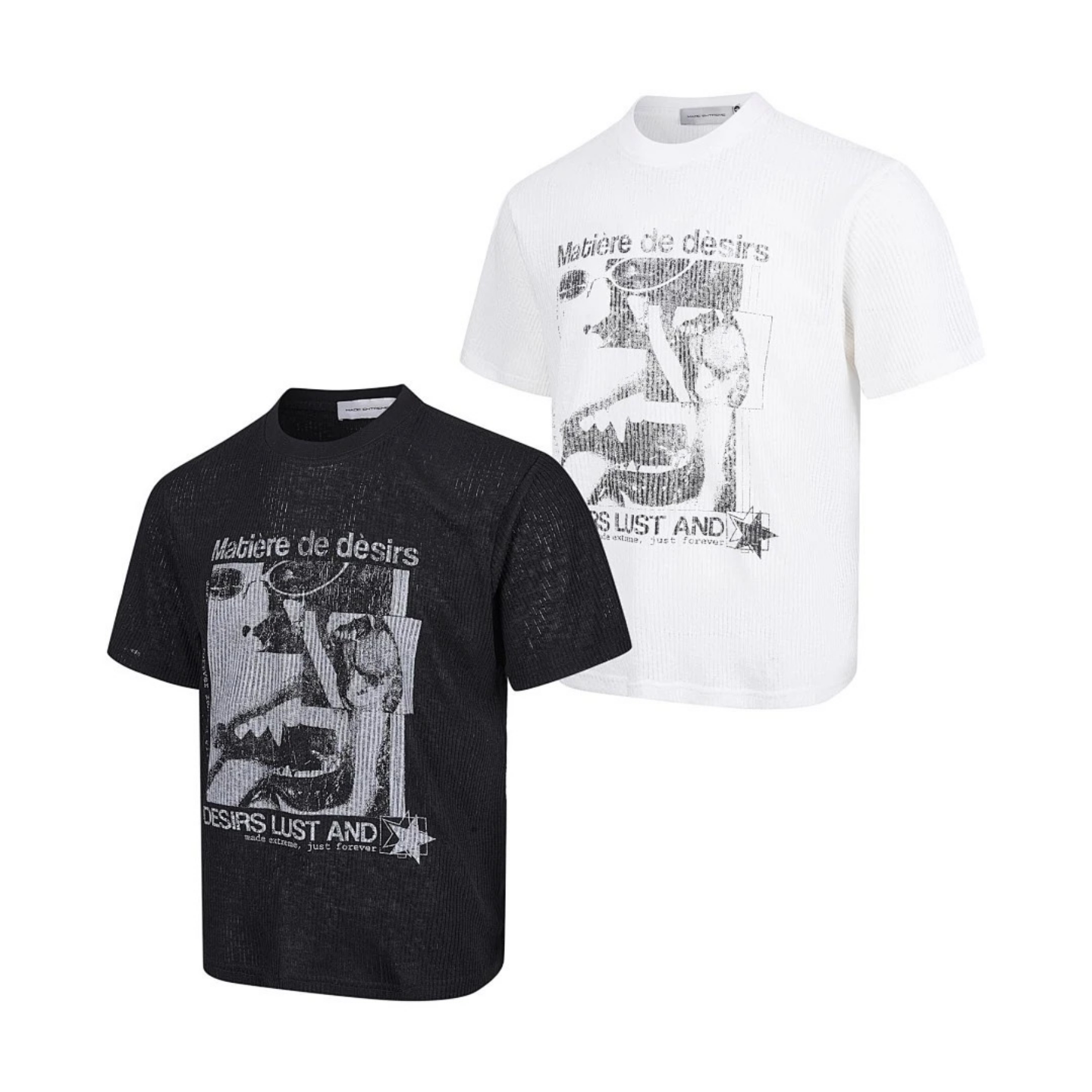 春季美式复古暗黑风人物印花短袖T恤男士圆领痞帅潮牌百搭上衣潮