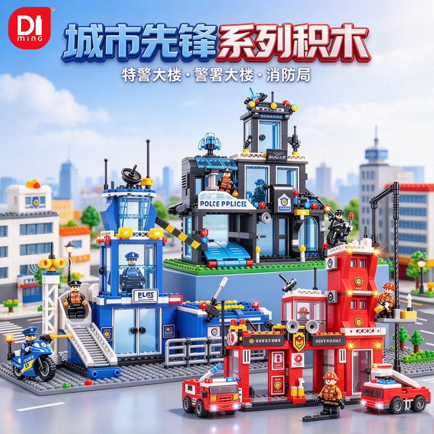 明迪拼插积木6岁普通塑料积木