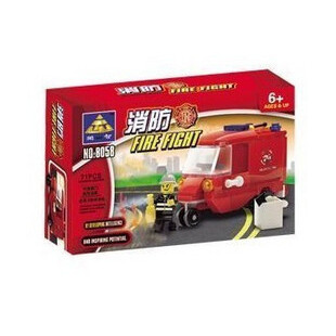 新款 开智系列小消防车拼装积木益智儿童玩具KY8058普通塑料积木
