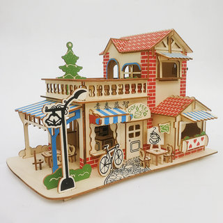 diy小木屋创意手工制作女孩生日礼物 10岁以上拼装模型浪漫咖啡屋
