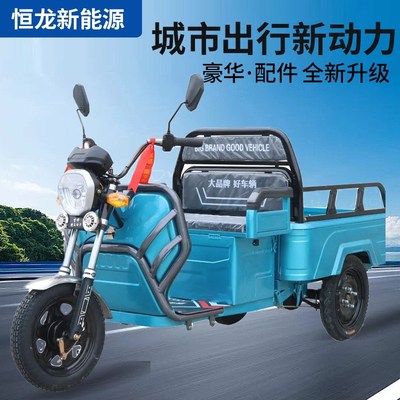 新款小型电动三轮车拉货农用载货三轮国标可上牌货运小平板车