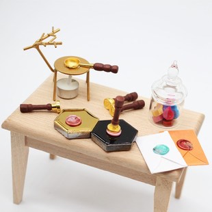 配件 饰套装 Dollhouse娃娃屋仿真迷你印章火漆组合 微缩场景圣诞装
