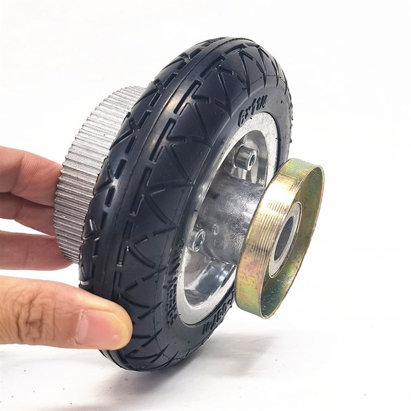 6寸电动滑板车前轮6x1 1/4橡胶弹力实心轮胎后轮总成套装防滑耐磨