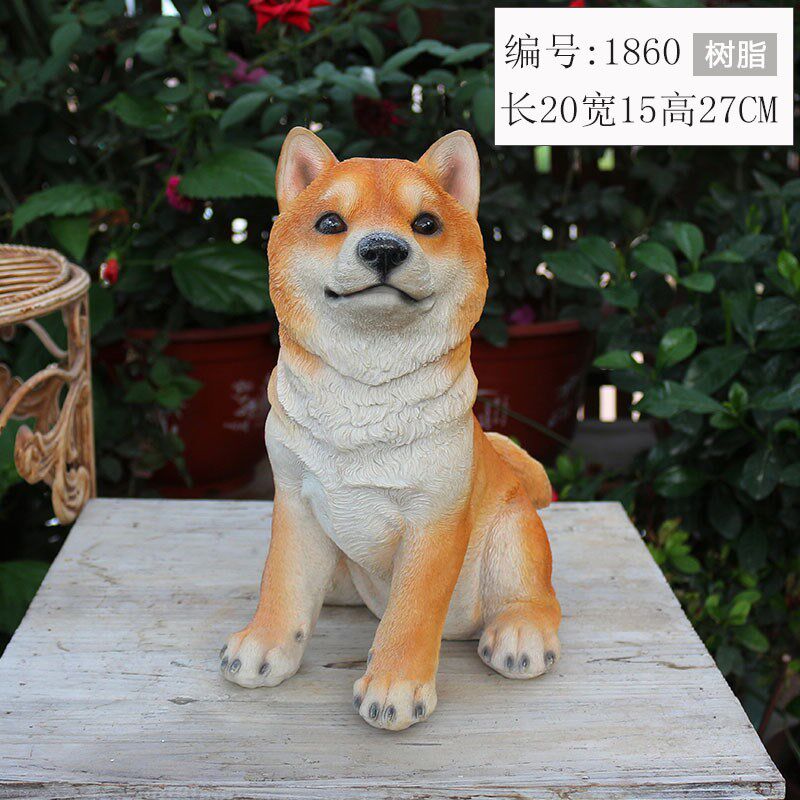 仿真宠物狗柴犬模型秋田犬摆件庭院花园客厅家居创意装饰动物雕塑