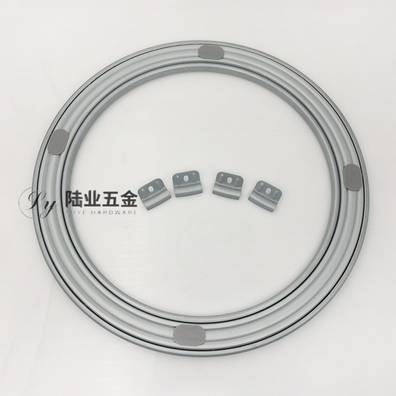 防摔铁转盘餐桌转盘旋转底座转芯圆桌万向轴承大理石玻璃轨道