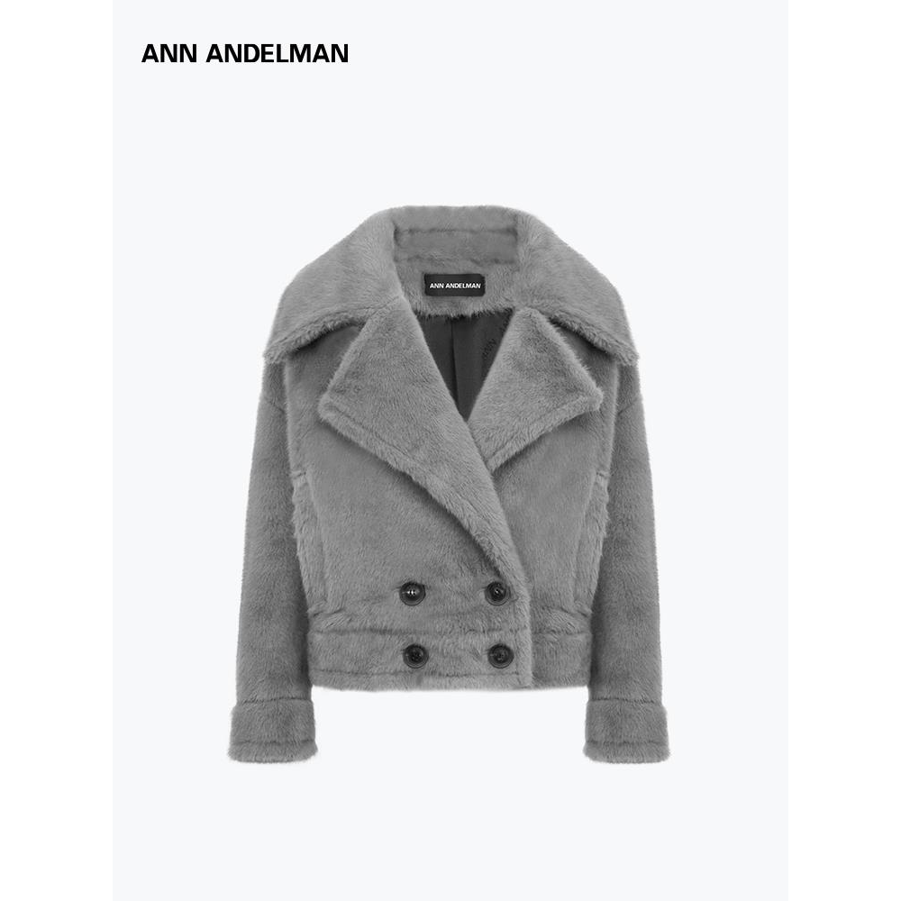 ANNANDELMAN羊毛双排扣短大衣