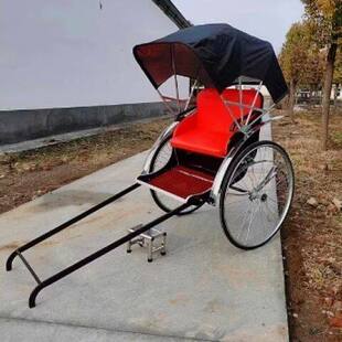 仿古人力黄包车上海复古日式民国东洋车双人婚庆拉客景区摄影道具