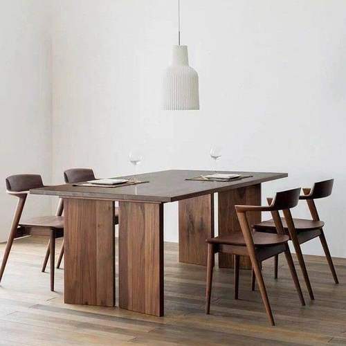 北欧实木餐桌复古茶桌会议桌椅原木设计工作台长桌洽谈长方形饭桌