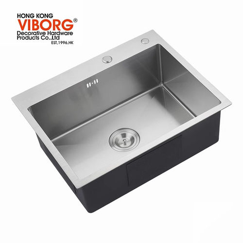 VIBORG域堡不锈钢水槽4mm厚手工厨房单槽星盆4R7304-R10型号