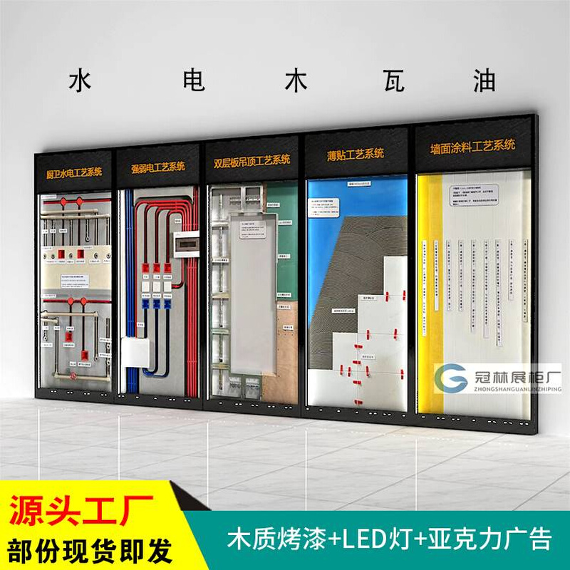 装修公司工艺展柜水电施工材料展示架家装工装模块工程工艺展厅柜 商业/办公家具 商用展示柜/陈列柜/展示架 原图主图