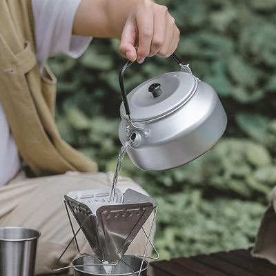 户外烧水壶野外露营茶具用品装备C便携式喝茶泡茶野餐煮水壶铝合