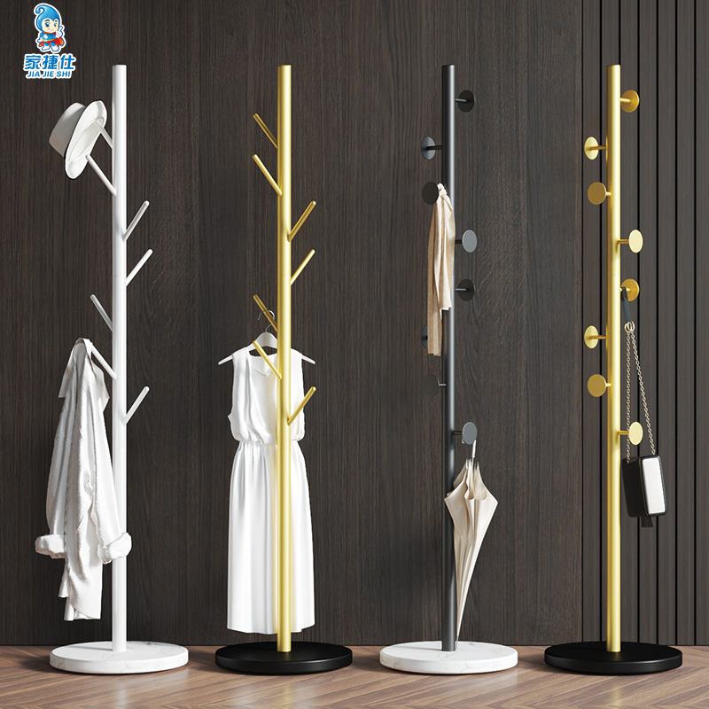 大理石衣帽架落地卧室简易家用挂衣架晾衣服单杆式房间置物挂包架