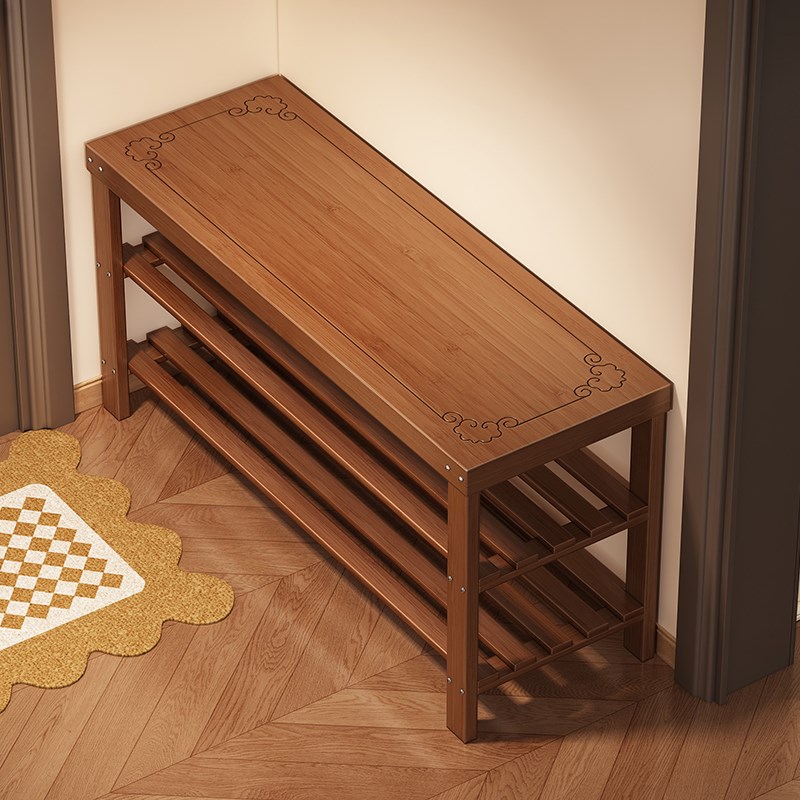 换鞋凳门口家用穿鞋凳入户进门可坐鞋柜坐凳一体实木鞋架玄关凳子
