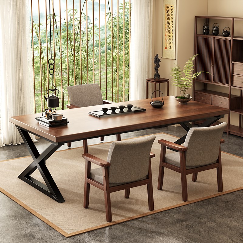 中式茶桌2025高端茶几家用茶台会客接待泡茶桌阳台大板茶桌椅组合