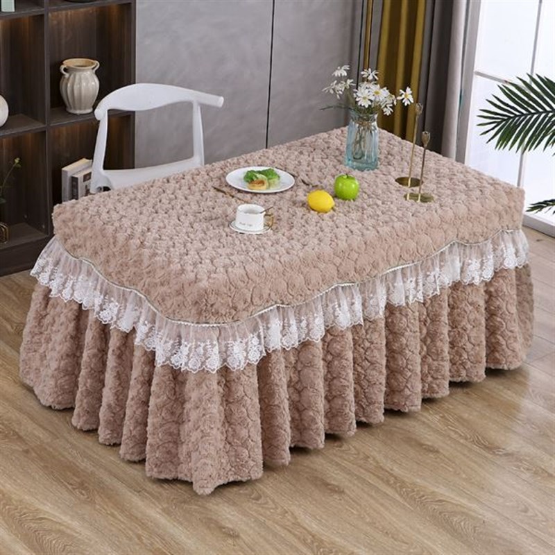 厂家兔毛长方形电烤火桌子罩套茶几电暖桌布新款加厚加绒电炉罩冬