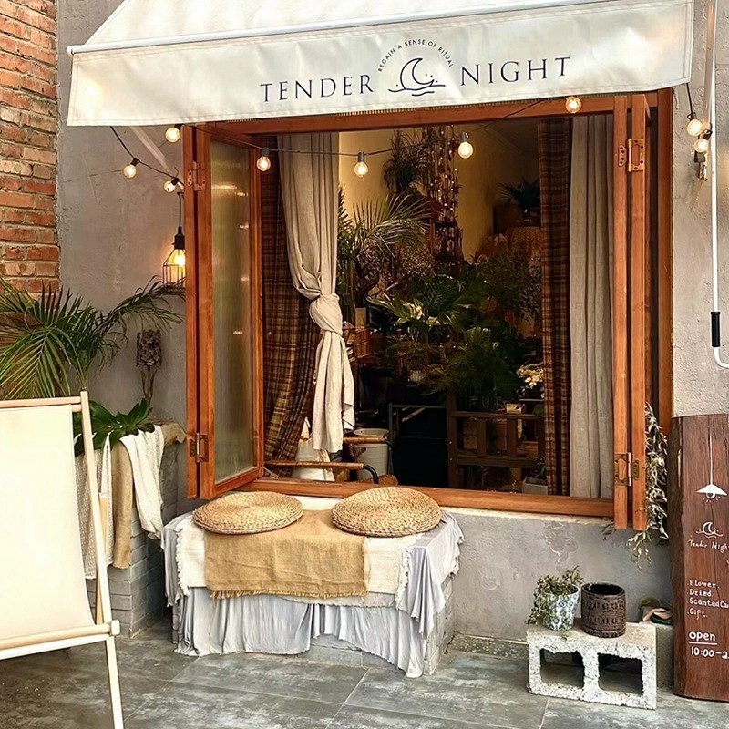 实木上下折叠窗户服装咖啡店铺门外卖吧台窗网红法式门入户门联窗